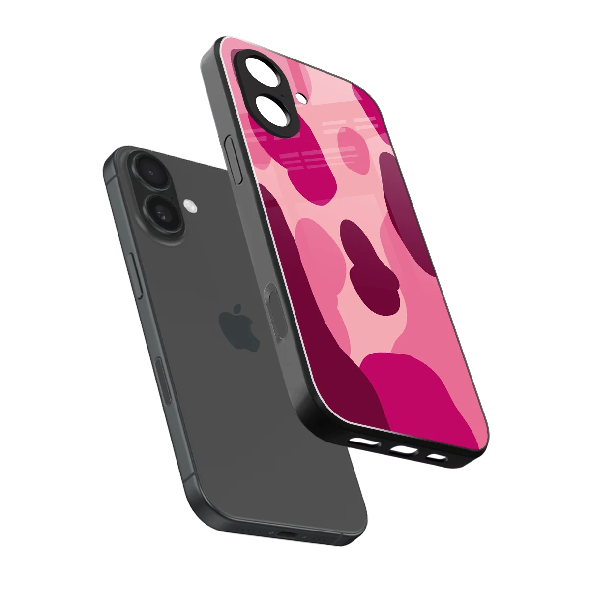 Pink Carousel sleek iphone 17 cover with tempered glass back and TPU edges