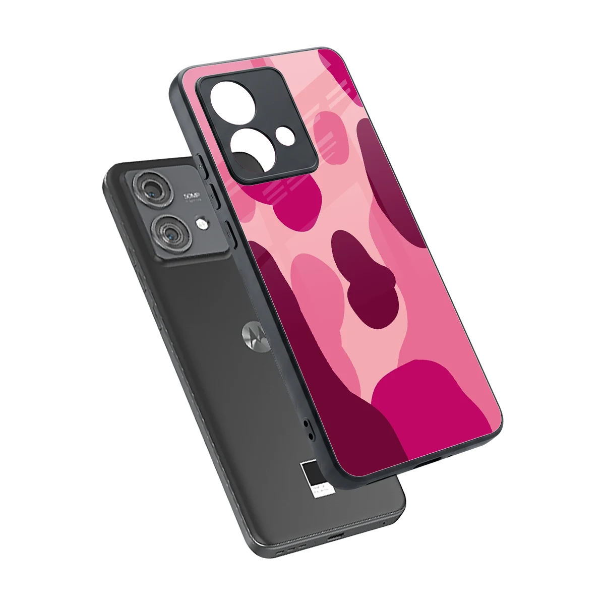 Pink Carousel sleek motorola edge 40 neo 5g cover with tempered glass back and TPU edges