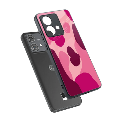 Pink Carousel sleek motorola edge 40 neo 5g cover with tempered glass back and TPU edges