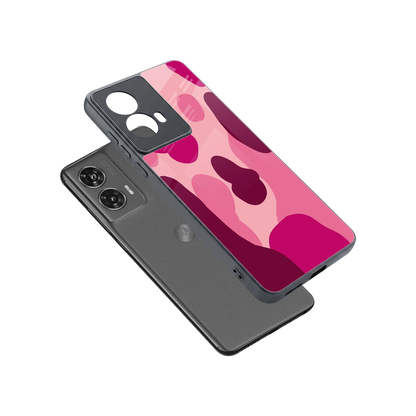 Pink Carousel sleek motorola edge 50 fusion cover with tempered glass back and TPU edges