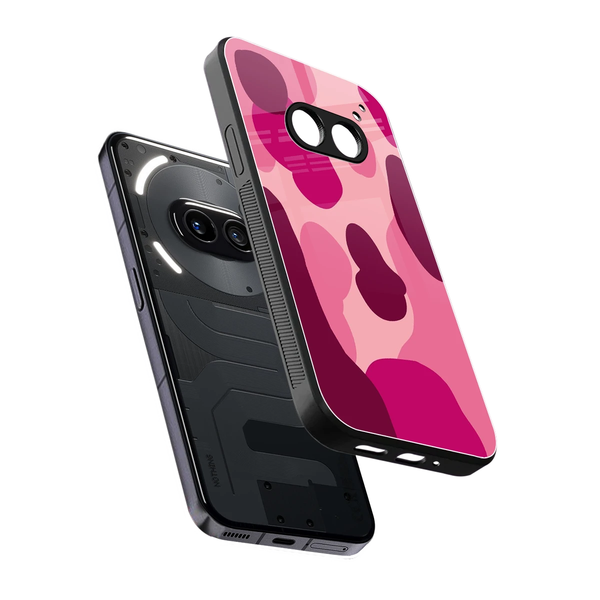 Pink Carousel sleek nothing phone 2a cover with tempered glass back and TPU edges