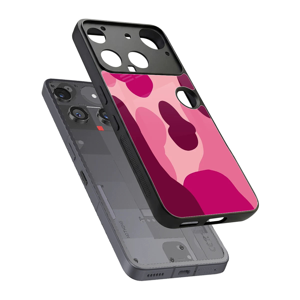 Pink Carousel sleek nothing phone 3 cover with tempered glass back and TPU edges