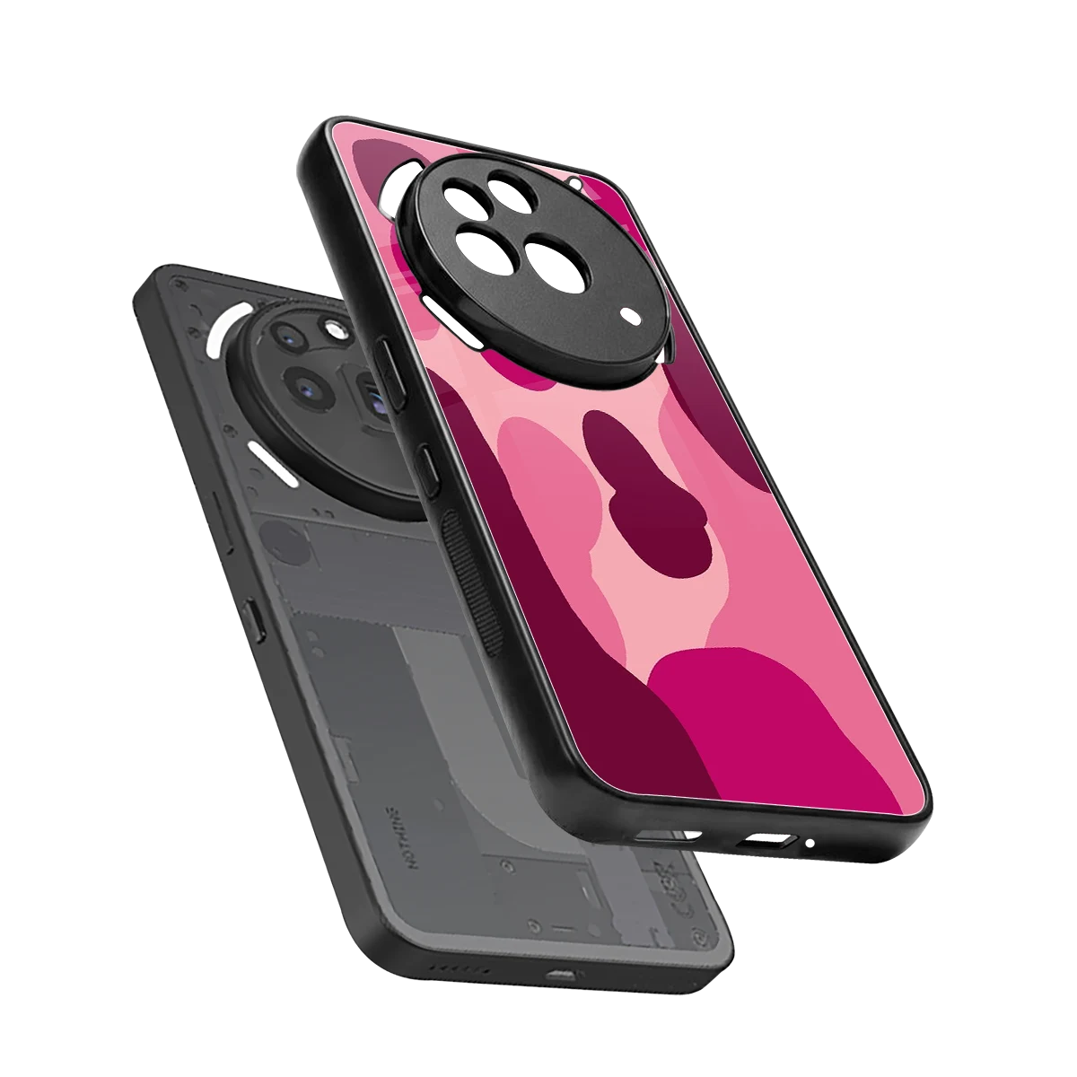 Pink Carousel sleek nothing phone 3a pro cover with tempered glass back and TPU edges
