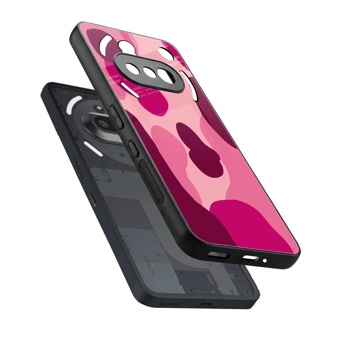 Pink Carousel sleek nothing phone 3a cover with tempered glass back and TPU edges
