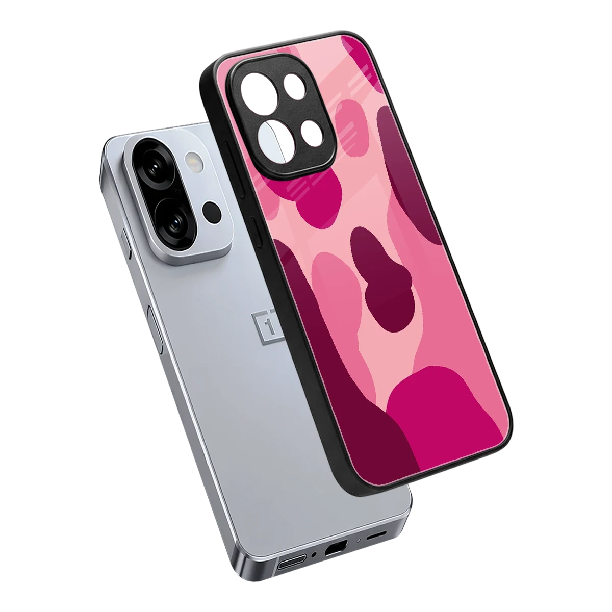 Pink Carousel sleek oneplus 13s cover with tempered glass back and TPU edges
