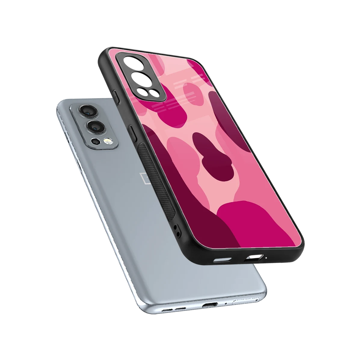 Pink Carousel sleek oneplus nord 2 cover with tempered glass back and TPU edges