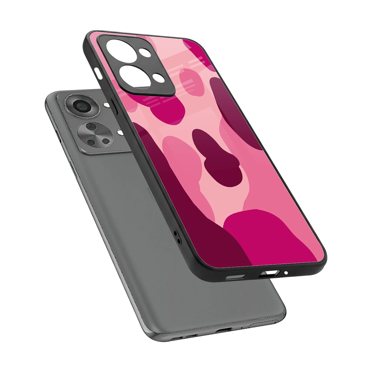 Pink Carousel sleek oneplus nord 2t cover with tempered glass back and TPU edges