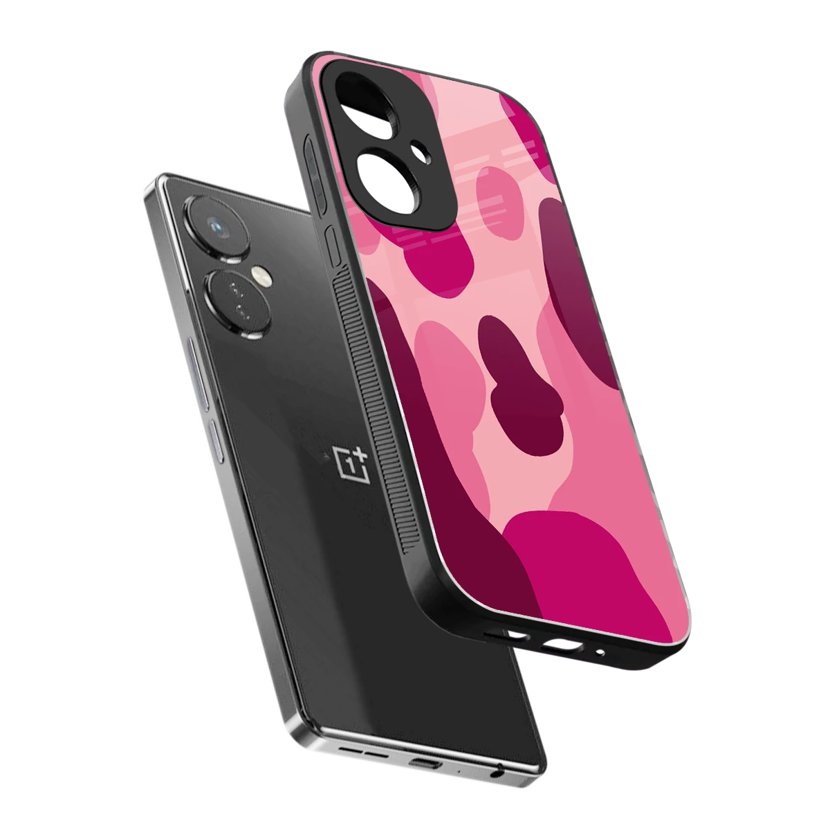 Pink Carousel sleek oneplus nord ce 3 cover with tempered glass back and TPU edges