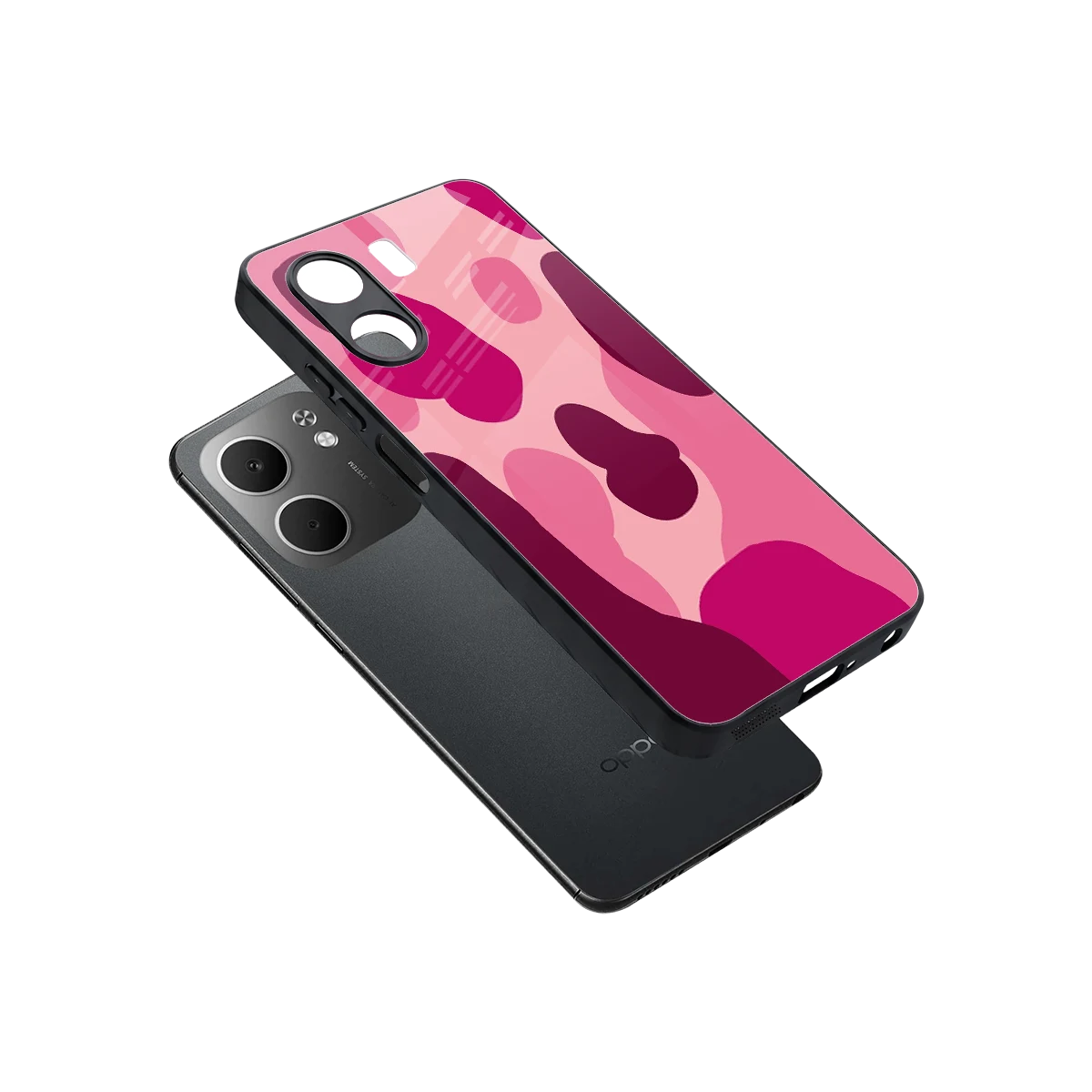 Pink Carousel sleek oppo a5x 5g cover with tempered glass back and TPU edges