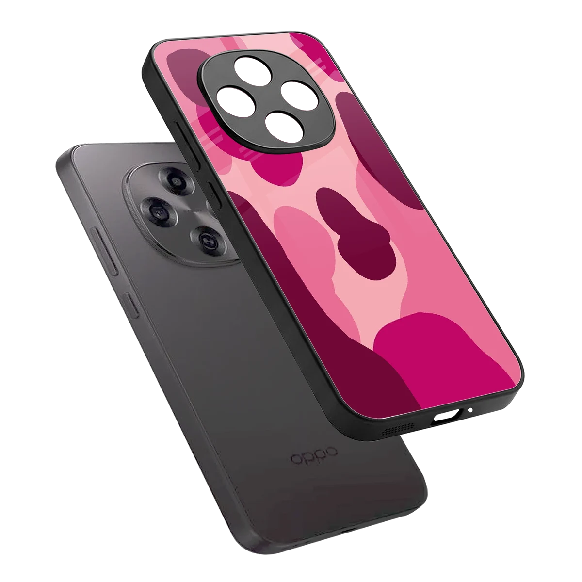 Pink Carousel sleek oppo f31 pro 5g cover with tempered glass back and TPU edges