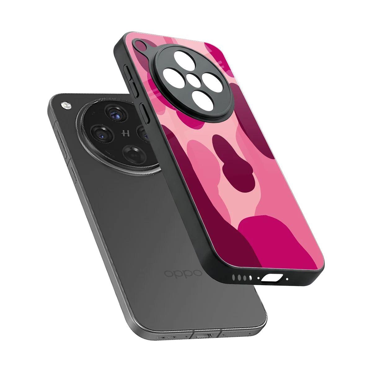 Pink Carousel sleek oppo find x8 cover with tempered glass back and TPU edges