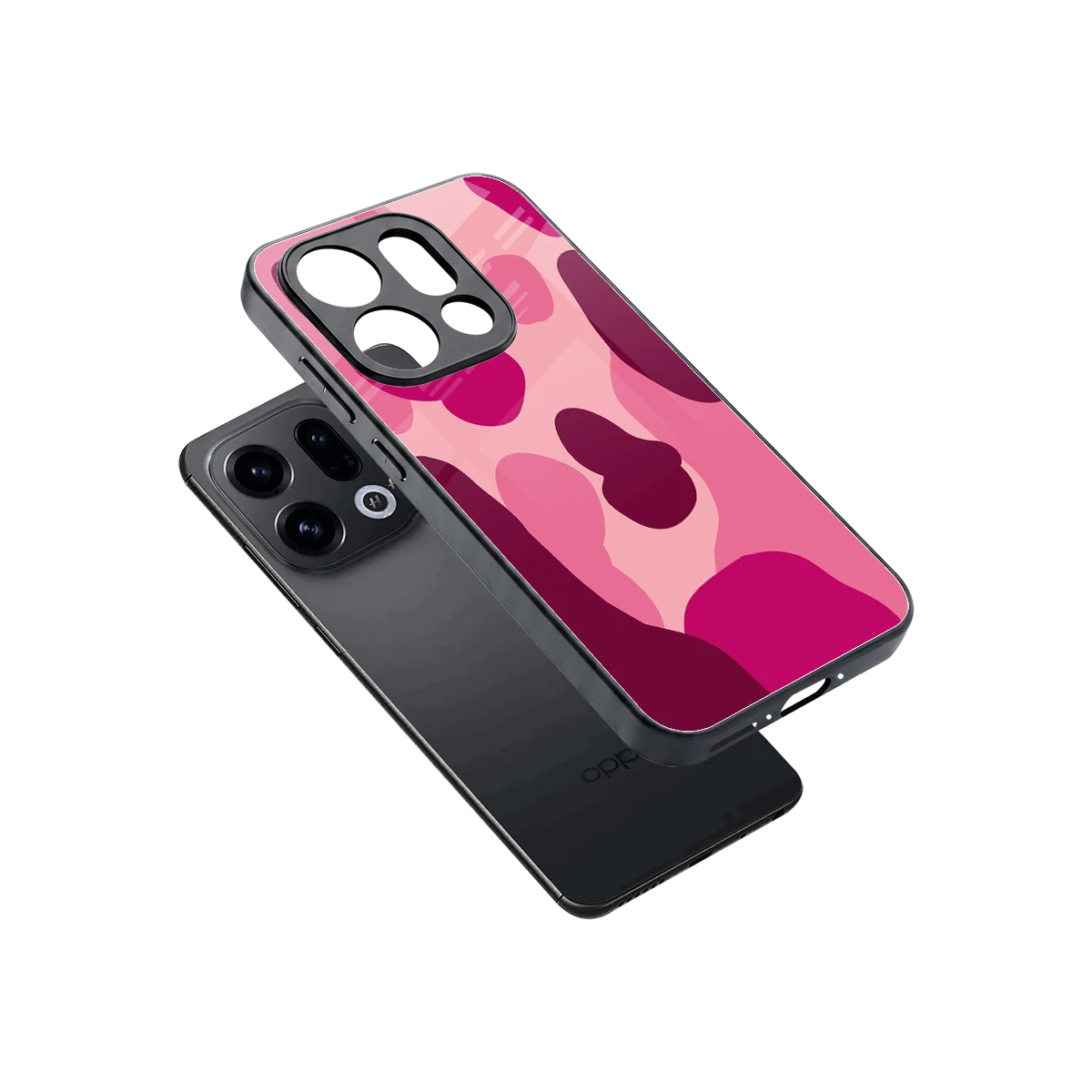 Pink Carousel sleek oppo find x9 cover with tempered glass back and TPU edges