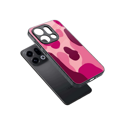 Pink Carousel sleek oppo find x9 cover with tempered glass back and TPU edges