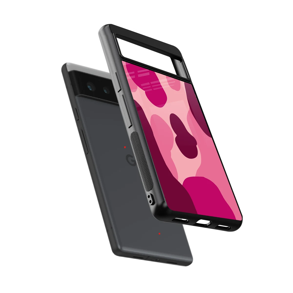 Pink Carousel sleek google pixel 6a cover with tempered glass back and TPU edges