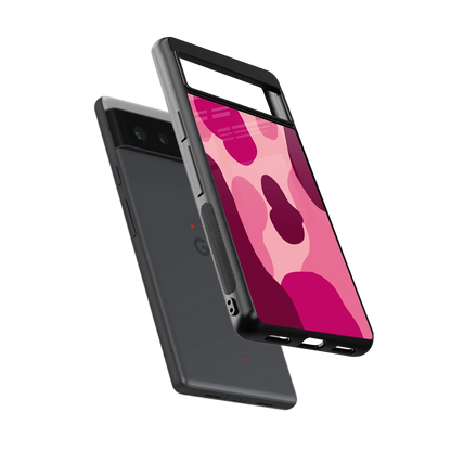 Pink Carousel sleek google pixel 6a cover with tempered glass back and TPU edges