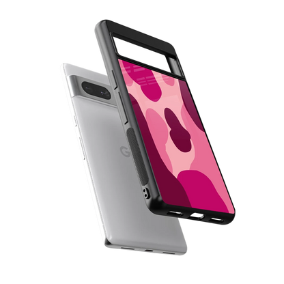 Pink Carousel sleek google pixel 7a cover with tempered glass back and TPU edges