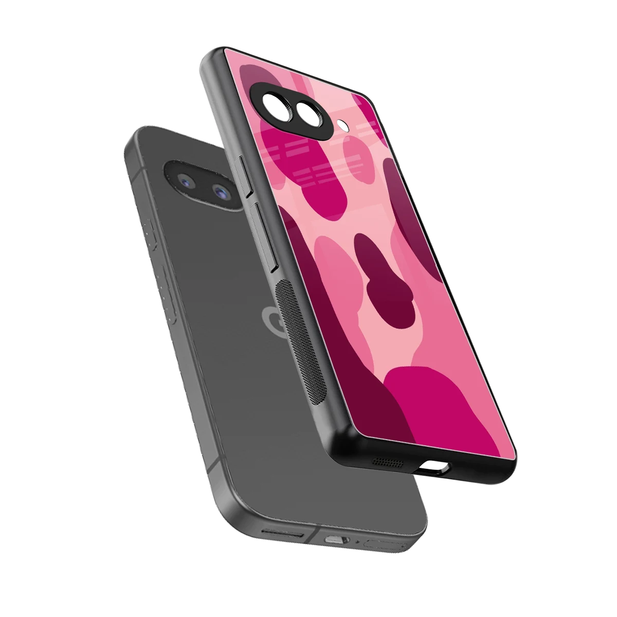 Pink Carousel sleek google pixel 10a cover with tempered glass back and TPU edges