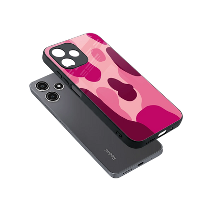 Pink Carousel sleek redmi 12 5g cover with tempered glass back and TPU edges