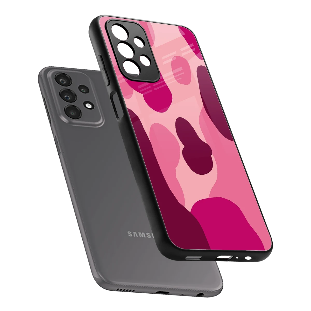 Pink Carousel sleek samsung galaxy a23 cover with tempered glass back and TPU edges