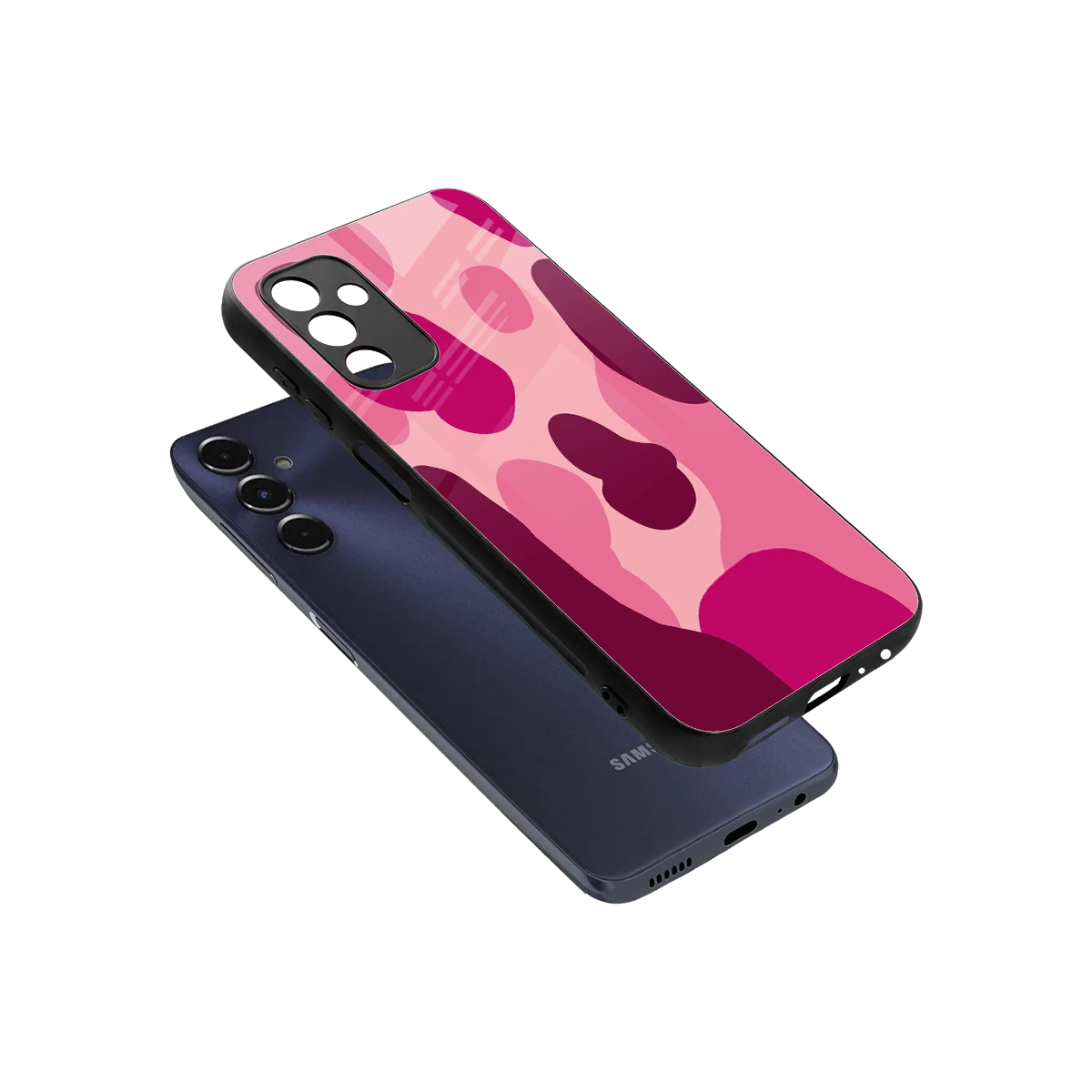 Pink Carousel sleek samsung galaxy m14 5g cover with tempered glass back and TPU edges