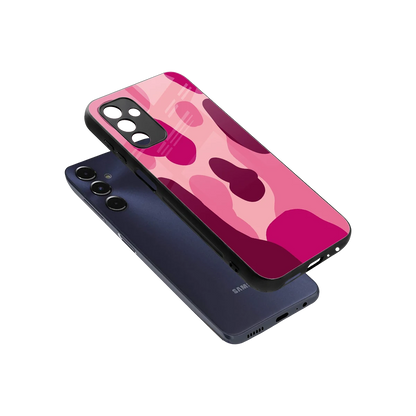 Pink Carousel sleek samsung galaxy m14 5g cover with tempered glass back and TPU edges