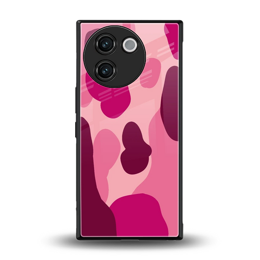 Pink Carousel back phone cover | glass case for vivo v30e