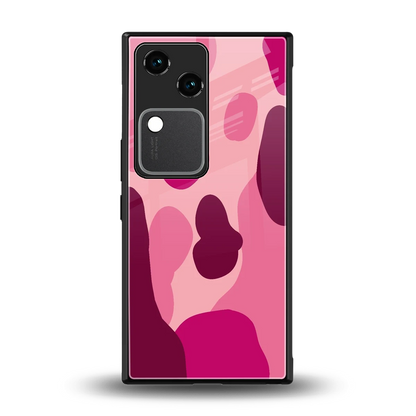 Pink Carousel back phone cover | glass case for vivo v30