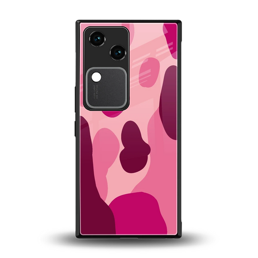 Pink Carousel back phone cover | glass case for vivo v30