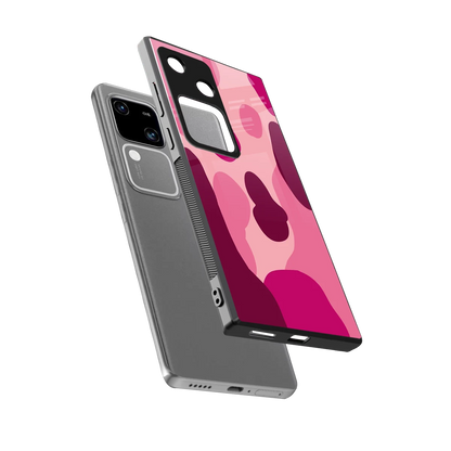 Pink Carousel sleek vivo v30 cover with tempered glass back and TPU edges