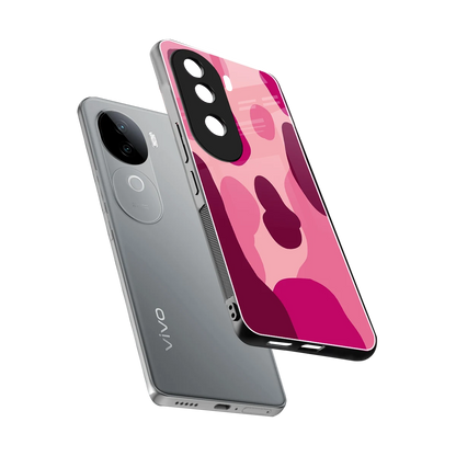 Pink Carousel sleek vivo v40e cover with tempered glass back and TPU edges
