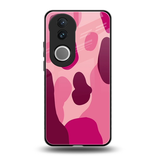 Pink Carousel back phone cover | glass case for vivo v50