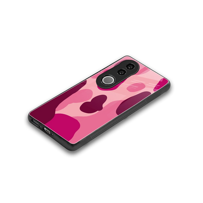 Pink Carousel stylish phone case for vivo v50 | glossy glass and slim fit