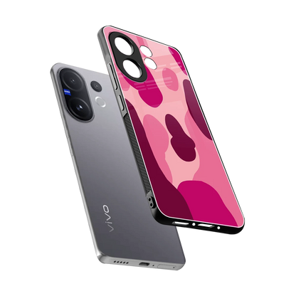 Pink Carousel sleek vivo v60 cover with tempered glass back and TPU edges