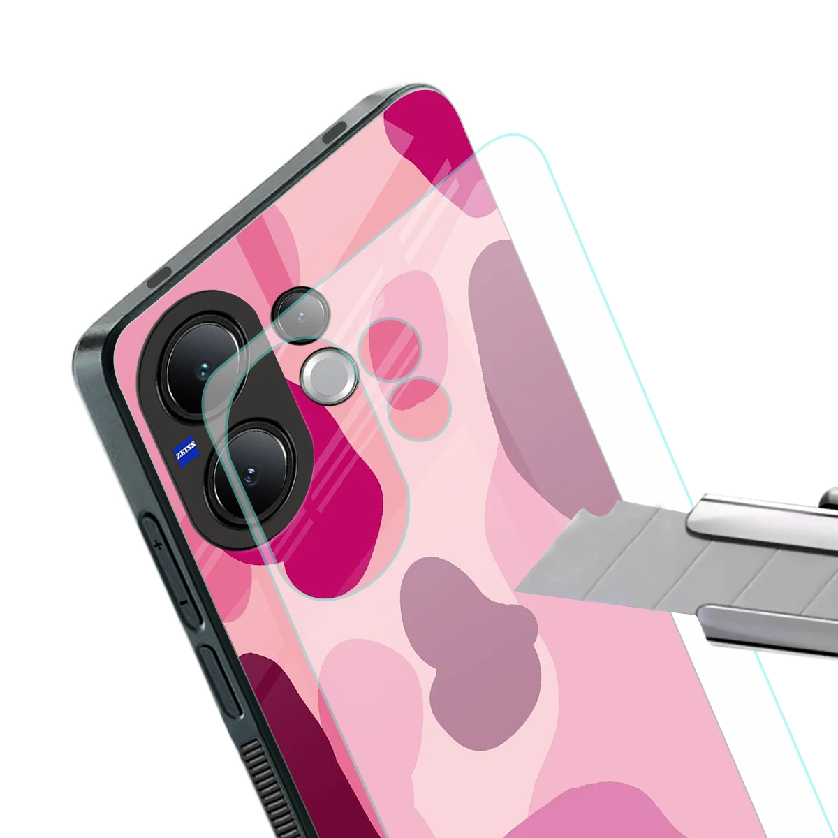Pink Carousel stylish phone case for vivo v60 | glossy glass and slim fit