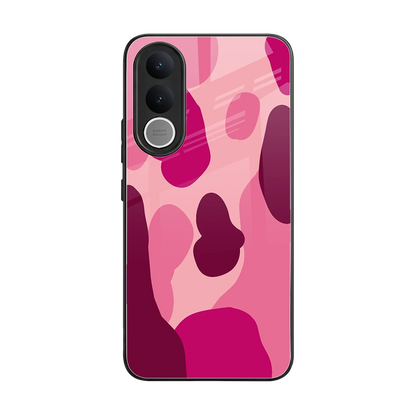 Pink Carousel back phone cover | glass case for vivo v70 fe