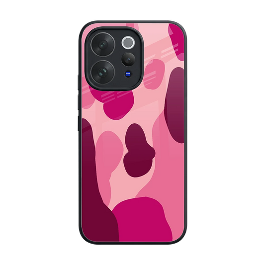 Pink Carousel back phone cover | glass case for vivo v70
