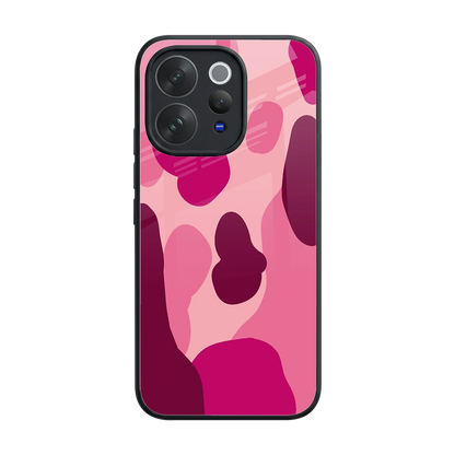 Pink Carousel back phone cover | glass case for vivo v70 elite