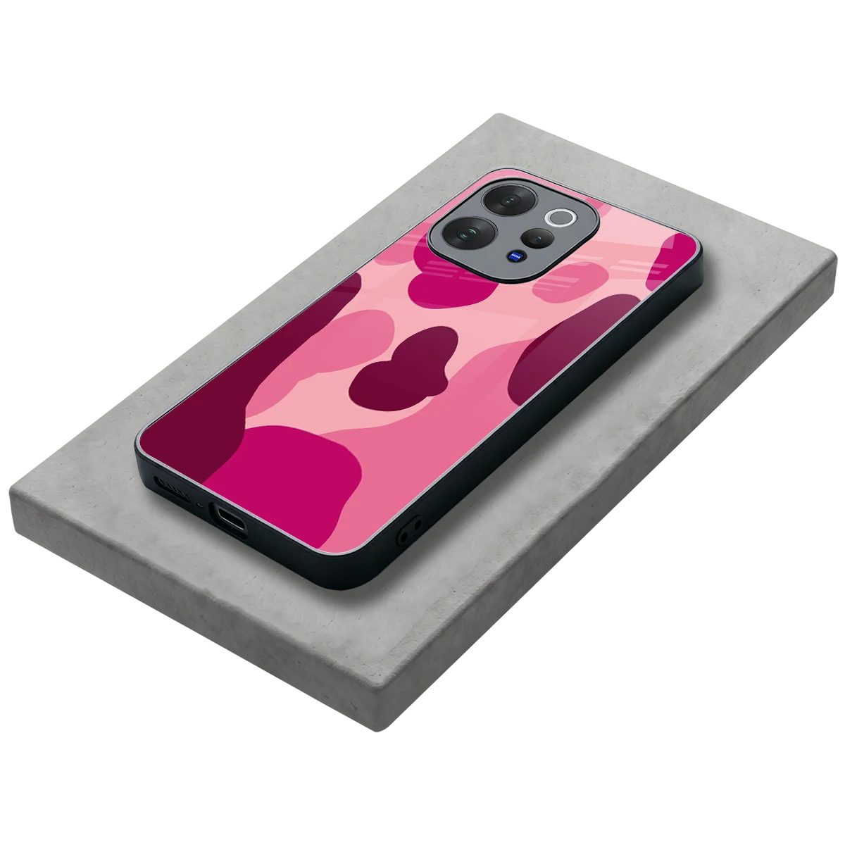 Pink Carousel stylish phone case for vivo v70 | glossy glass and slim fit