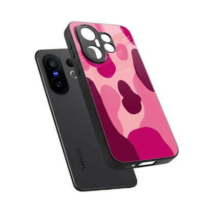 Pink Carousel sleek vivo x200 fe cover with tempered glass back and TPU edges