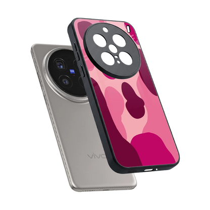 Pink Carousel sleek vivo x200 pro cover with tempered glass back and TPU edges