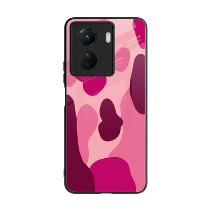 Pink Carousel back phone cover | glass case for vivo y16