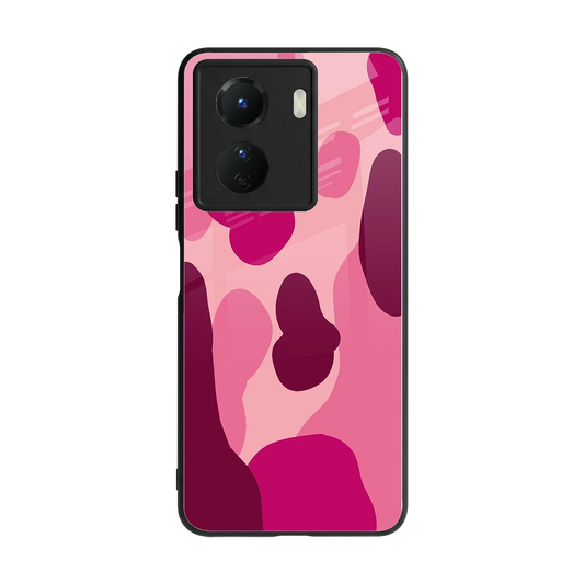 Pink Carousel back phone cover | glass case for vivo y16