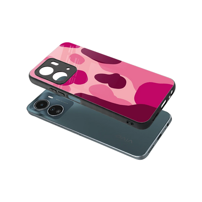Pink Carousel sleek vivo y16 cover with tempered glass back and TPU edges