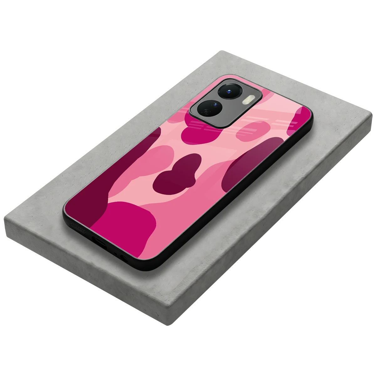 Pink Carousel stylish phone case for vivo y16 | glossy glass and slim fit