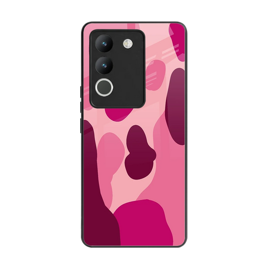 Pink Carousel back phone cover | glass case for vivo y200 5g