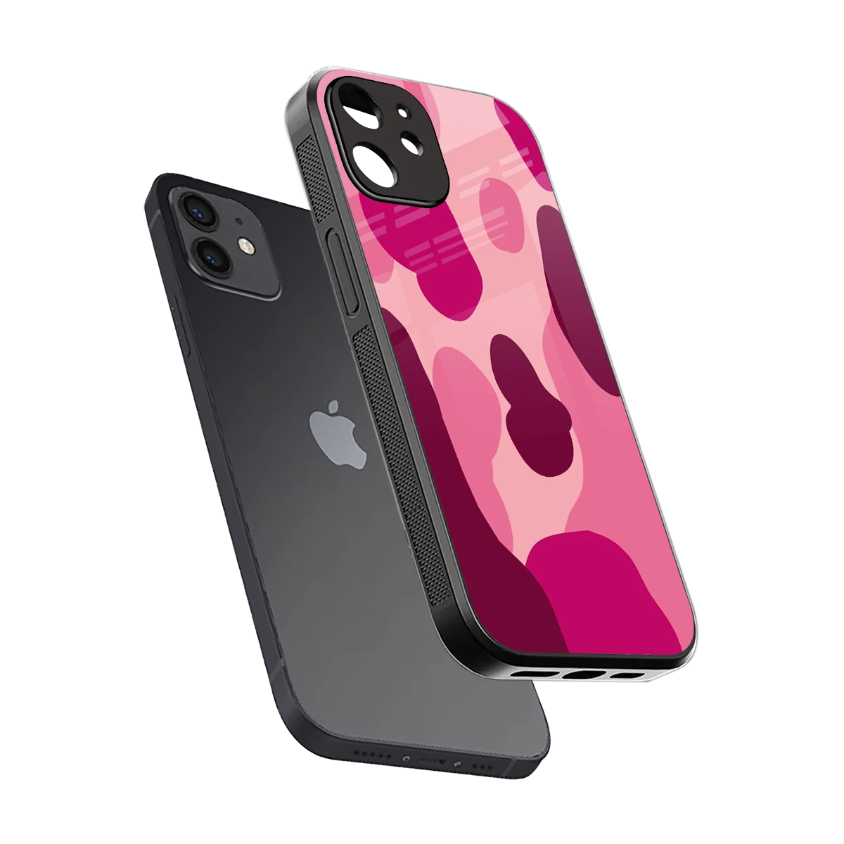 Pink Carousel sleek iphone 12 cover with tempered glass back and TPU edges