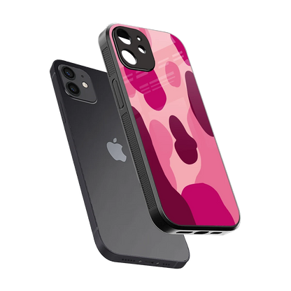 Pink Carousel sleek iphone 12 cover with tempered glass back and TPU edges