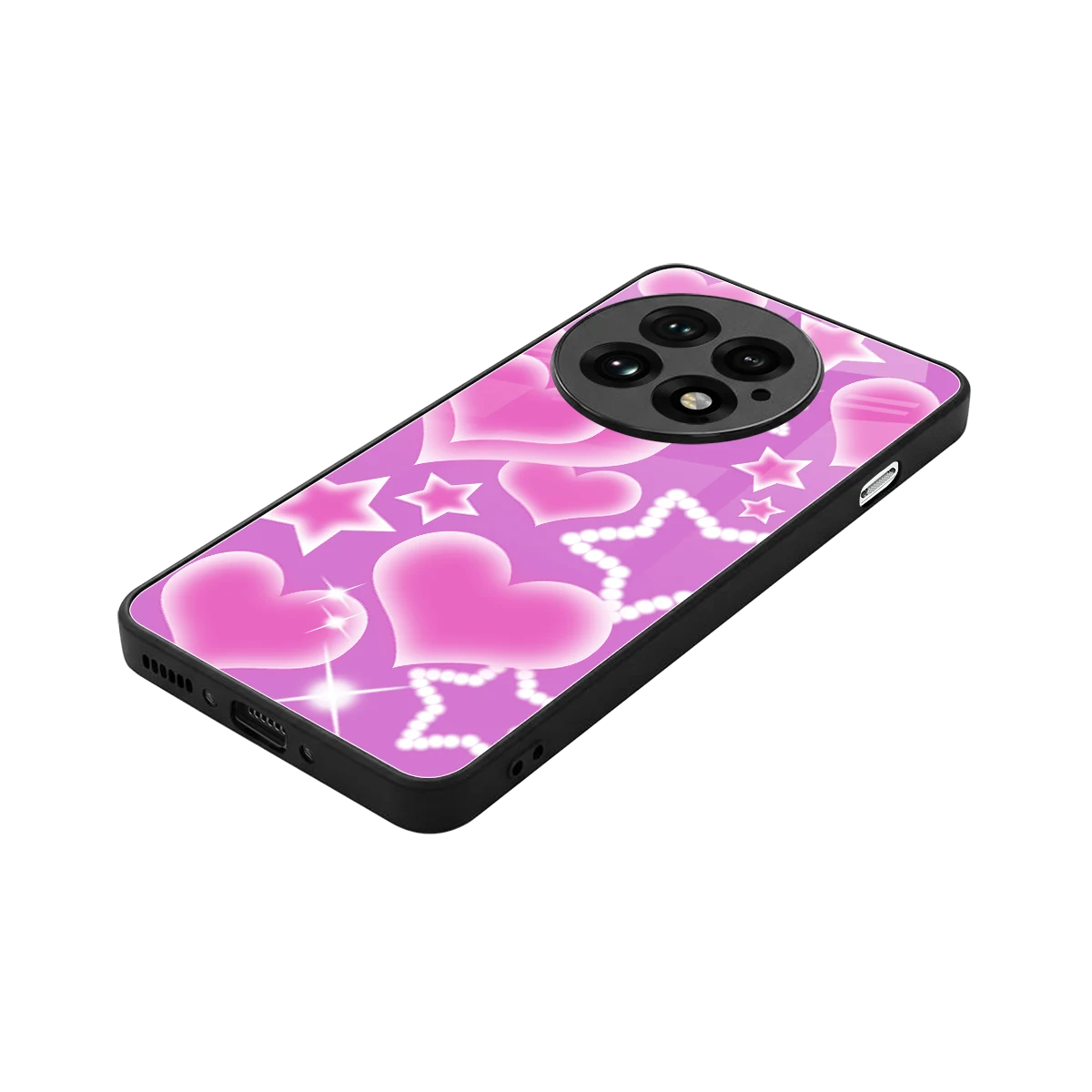 Pink Celestia stylish phone case for oneplus 13 | glossy glass and slim fit
