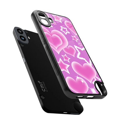 Pink Celestia sleek cmf nothing phone 1 cover with tempered glass back and TPU edges