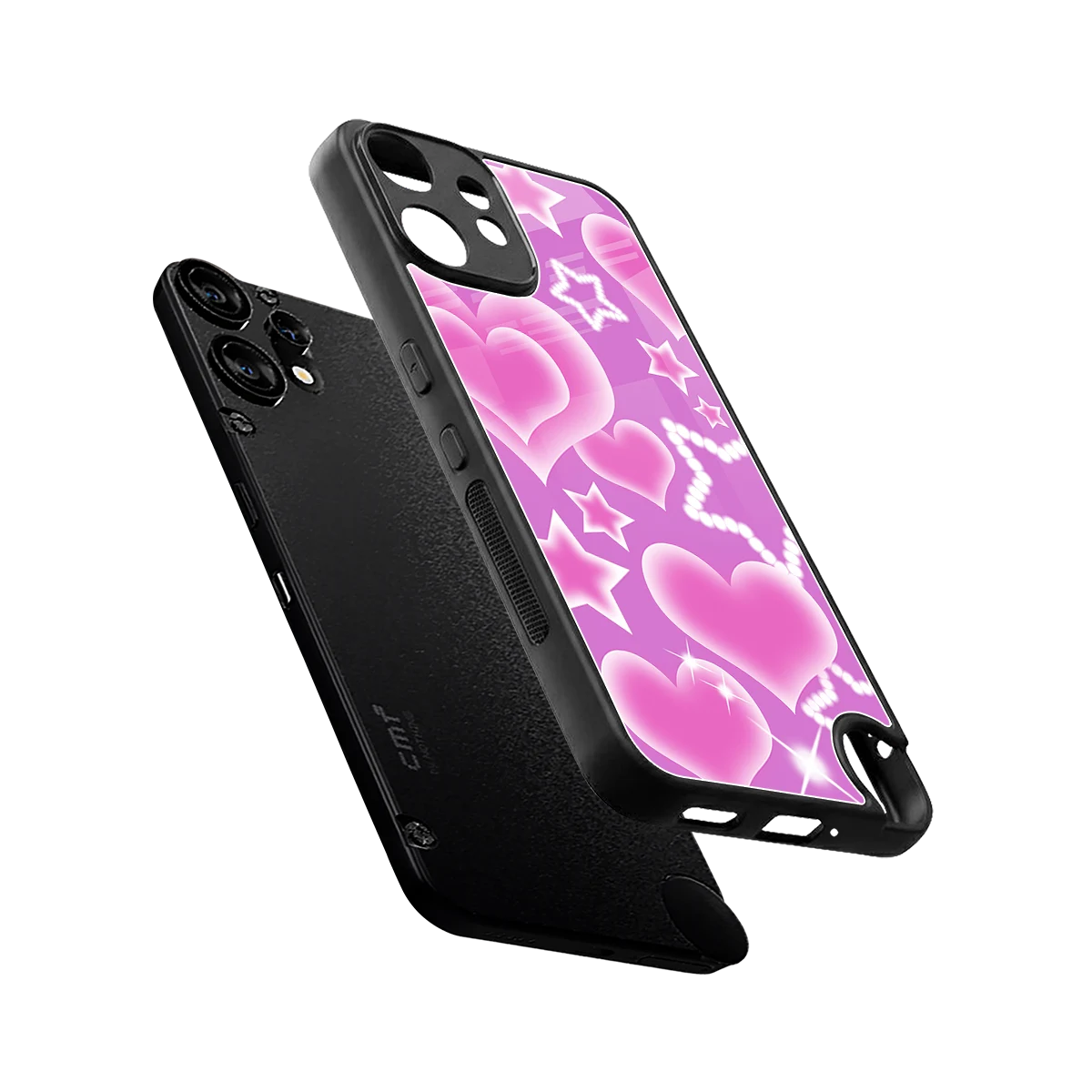 Pink Celestia sleek cmf nothing phone 2 pro cover with tempered glass back and TPU edges